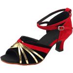 Chaussures de tango rouges en caoutchouc légères Pointure 39 look fashion pour femme 
