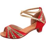 Chaussures de tango rouges en daim légères Pointure 35 look fashion pour fille 