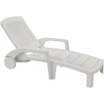 Chaises longues Grosfillex blanches 