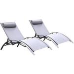 Chaises longues en aluminium Keter grises en aluminium en lot de 2 