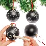 Baker Ross FX732 Boules de craie - boîte de 4, créez vos propres boules de Noël et décorations de sapin