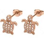 Boucles d'oreilles en cristal à motif tortues 18 carats look fashion pour femme 