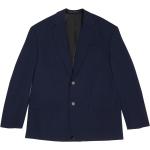 Vestes en laine de créateur Balenciaga bleu marine éco-responsable à manches longues pour femme en promo 