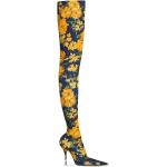 Bottes stretch de créateur Balenciaga jaunes à fleurs à bouts pointus Pointure 39 pour femme en promo 