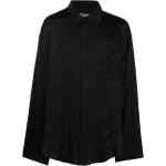 Chemises unies de créateur Balenciaga noires à logo en viscose à motif animaux éco-responsable à manches longues classiques pour homme 