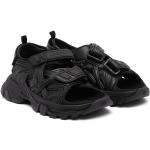Sandales plates de créateur Balenciaga Track noires en caoutchouc à bouts ouverts à scratchs Pointure 25 pour garçon 