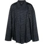 Chemises unies de créateur Balenciaga gris anthracite à logo en viscose à motif animaux éco-responsable à manches longues classiques pour homme 