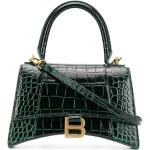 Sacs à main de créateur Balenciaga verts à effet crocodile en cuir de veau en cuir classiques pour femme 