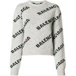 Pulls de créateur Balenciaga gris à mailles à manches longues Taille XS pour femme 