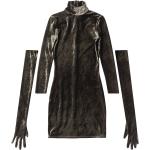 Robes en velours de créateur Balenciaga marron en velours éco-responsable à manches trois-quart à col roulé Taille XS pour femme en promo 
