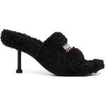 Sandales à talons de créateur Balenciaga noires à talons aiguilles à bouts ouverts Pointure 41 pour femme 