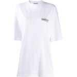 T-shirts à imprimés de créateur Balenciaga blancs en jersey à manches courtes à col rond pour femme 