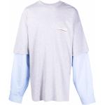 T-shirts de créateur Balenciaga gris à rayures à motif animaux à manches longues à manches longues pour homme 