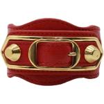 Bracelets de créateur Balenciaga rouges en cuir en cuir seconde main look vintage 
