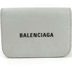 Portefeuilles de créateur Balenciaga gris clair à rayures en cuir en cuir seconde main look vintage pour femme 