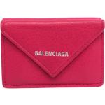 Portefeuilles de créateur Balenciaga roses en cuir en cuir seconde main look vintage pour femme 