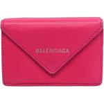 Portefeuilles de créateur Balenciaga roses en cuir en cuir seconde main look vintage pour femme 