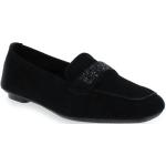 Loafers & Mocassins Reqins noirs avec un talon jusqu'à 3cm look casual pour femme 