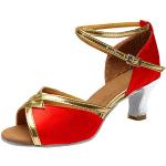 Sandales à talons rouges respirantes à talons compensés Pointure 40 look casual pour femme 