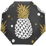 Parapluies pliants noirs à pois à motif ananas look fashion 