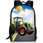 Sacs à dos scolaires à motif tracteurs look fashion pour enfant 