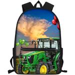Sacs à dos scolaires à motif tracteurs look fashion pour enfant 