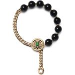 Bracelets de perles de créateur Balmain en or 18 carats en onyx made in France pour femme 