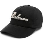 Chapeaux de créateur Balmain noirs à logo en tissu sergé Tailles uniques 