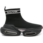 Baskets plateforme de créateur Balmain noires en caoutchouc à bouts ronds Pointure 41 look casual pour homme en promo 
