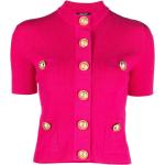 Cardigans de créateur Balmain rose fushia en viscose à manches courtes Taille XS pour femme 