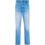 Jeans slim de créateur Balmain bleues claires délavés W32 L29 en promo 