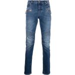 Jeans skinny de créateur Balmain bleu indigo stretch W33 L34 pour homme 