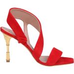 Sandales à talons de créateur Balmain rouges en cuir de veau Pointure 39 pour femme 