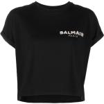 T-shirts de créateur Balmain noirs en jersey à sequins à manches courtes à col rond pour femme 