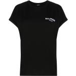 T-shirts de créateur Balmain noirs à logo en jersey à manches courtes pour femme 