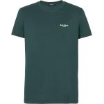 T-shirts à imprimés de créateur Balmain vert sapin bio éco-responsable à manches courtes à col rond pour homme en promo 