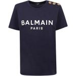 T-shirts col rond de créateur Balmain bleus en coton à manches courtes à col rond Taille XS look casual pour homme 