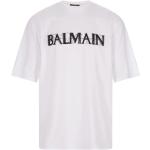 T-shirts à imprimés de créateur Balmain blancs en jersey à perles à manches courtes Taille L look casual 