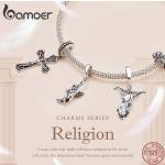 Bracelets Bamoer argentés en métal religieux look fashion pour femme 