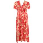 Robes de plage Banana Moon rouges tropicales en viscose Taille S pour femme 