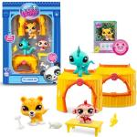 Bandai - Littlest Pet Shop - Pack Tiki Jungle - 3 Animaux et Accessoires - Licence Officielle - Coffret Jouet Animaux Mignons - BF00515