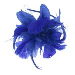 Serre-têtes plume de mariage bleus à fleurs pour femme 