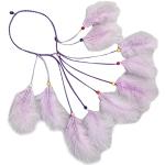 Chapeaux violets tressés à perles 60 cm Tailles uniques look hippie pour femme 