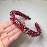 Headbands rouges à perles 