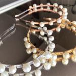 Headbands de mariée argentés à perles 