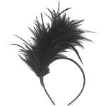Fashband Serre-tête à plumes noires style années 1920 avec strass,  accessoire de tête de cocktail pour femme (noir)