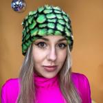 Headbands verts en fausse fourrure à motif serpents Tailles uniques 
