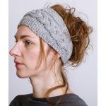 Headbands d'hiver gris clair en laine pour femme 