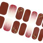 Stickers d'ongles rouge bordeaux finis pailleté 