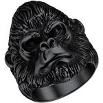 Bagues noires en acier à motif animaux en acier 57 look fashion 